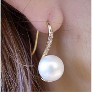 pearl Earrings Fashion Crystal Stud Earrings